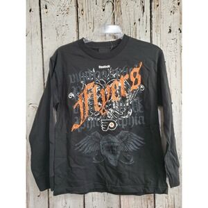 Boy's Medium Reebok Philadelphia Flyers Long Sleeve Tee T-Shirt Shirt NEW